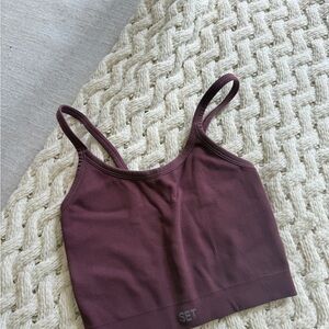 SET Active Ribbed Sports Bra - Burgundy